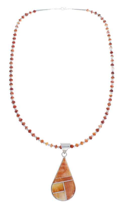 Navajo Oyster Shell Genuine Sterling Silver Bead Necklace Set JX125539